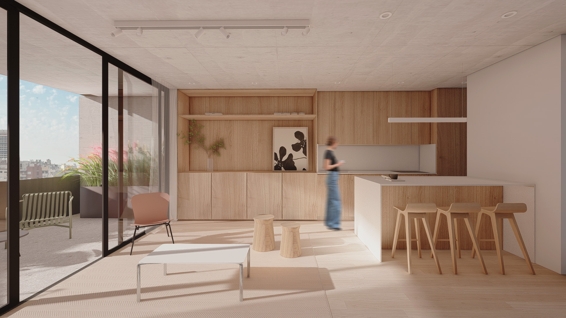 ARRIBEÑOS 3750, 4°A - 2 Ambientes con Balcón  con parrilla y Full Amenities.