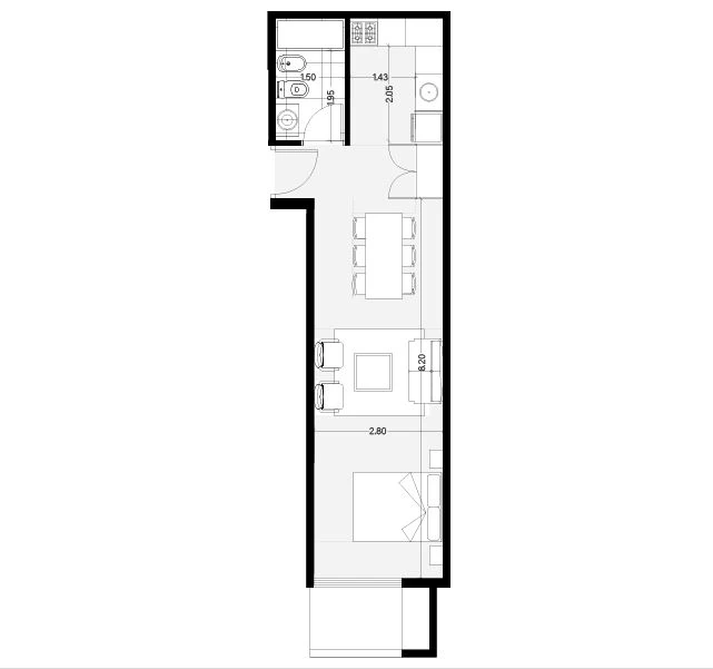 Imagen 7 de Moderno monoambiente ambiente divisible a estrenar
